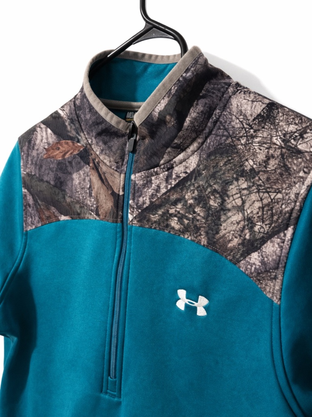 Under Armour Teal Quarter-Zip Fleece with Camo Yoke